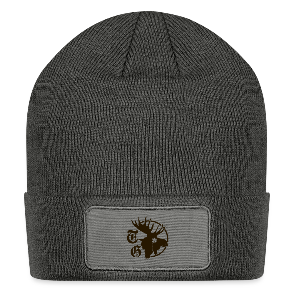 Patch Beanie - charcoal grey