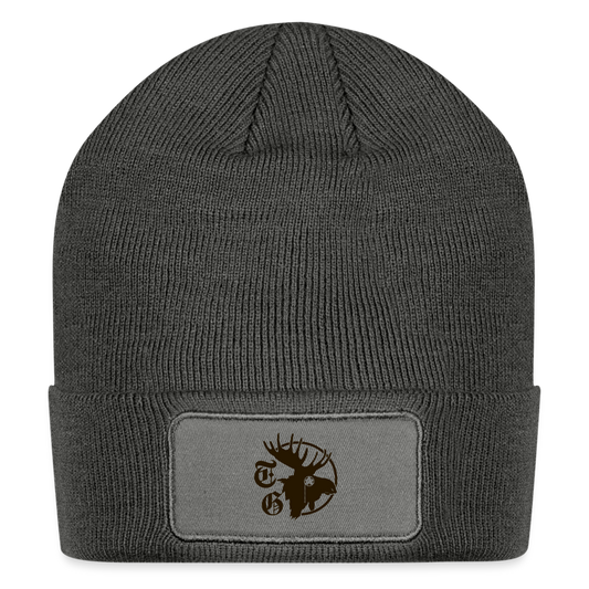 Patch Beanie - charcoal grey